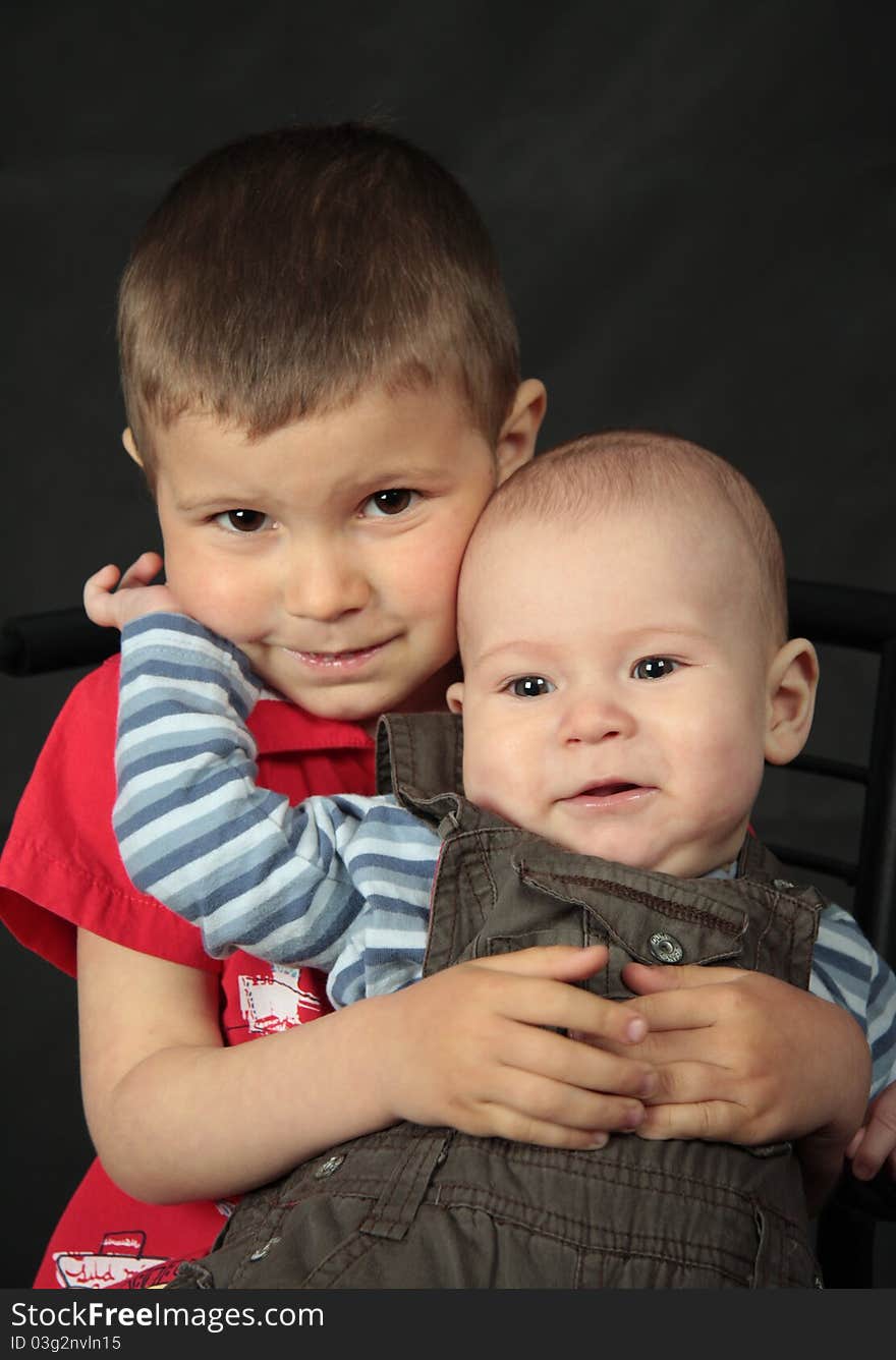 Portrait of two smiling brothers