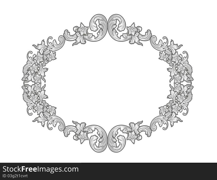 Silver floral frame in the Renaissance