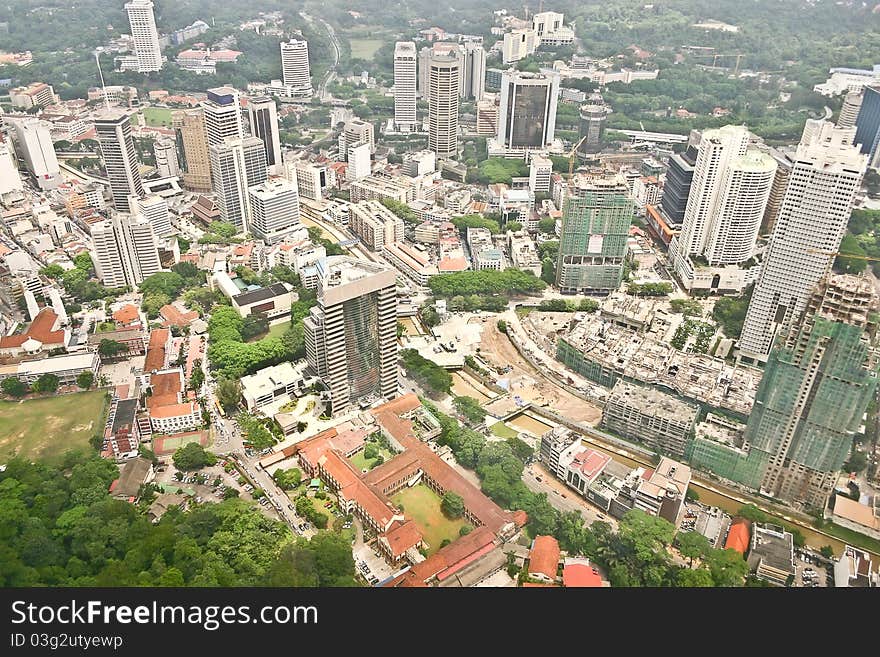 Center of Kuala Lumper with sky scrappers. Center of Kuala Lumper with sky scrappers