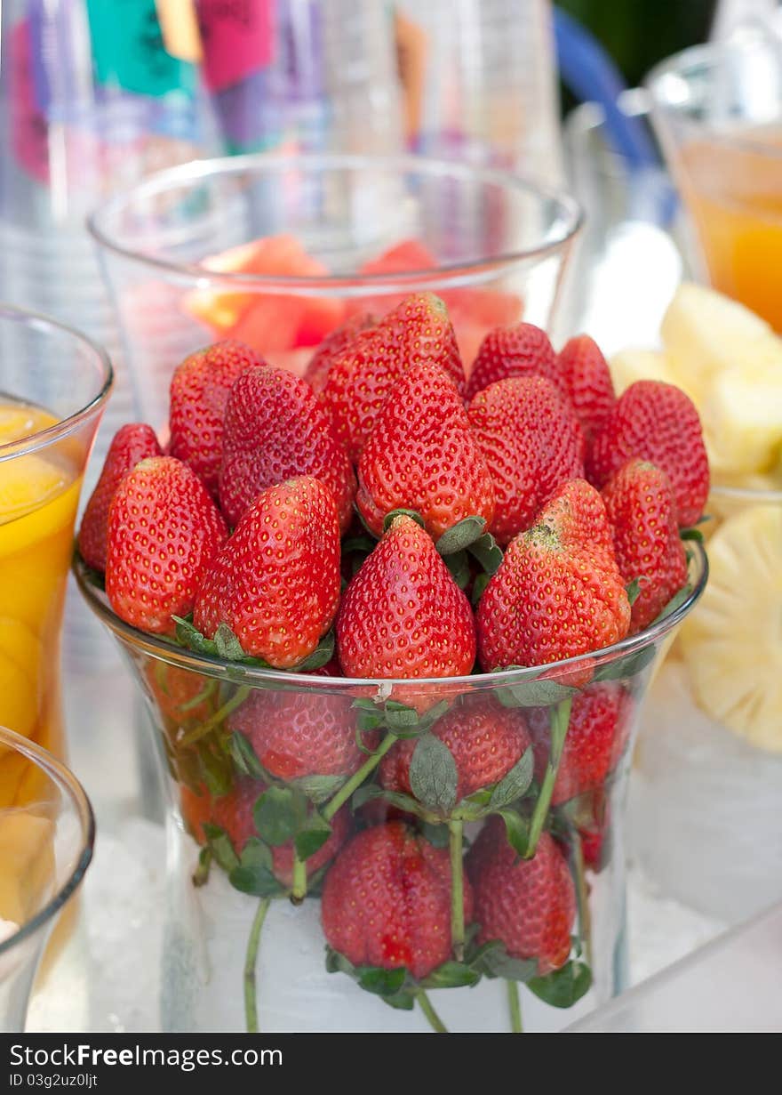 Strawberries In Glass Cup