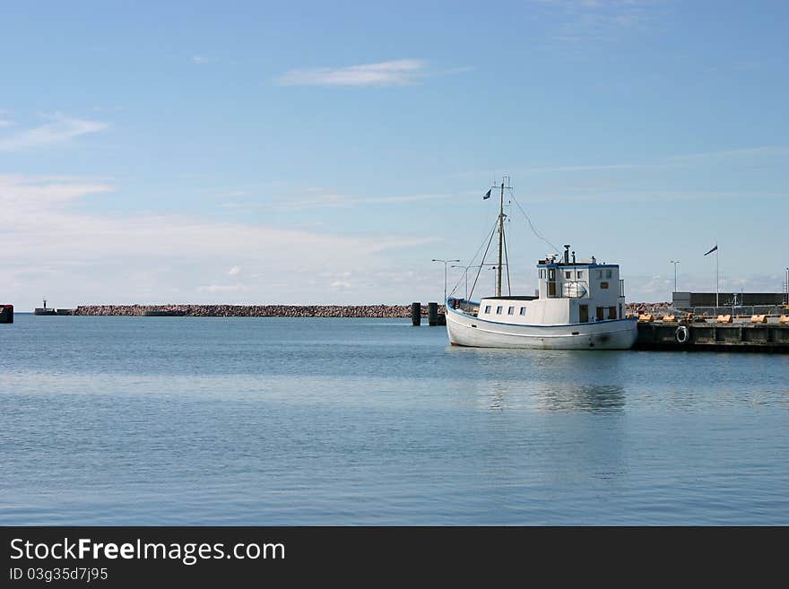 Boat in the port of visby