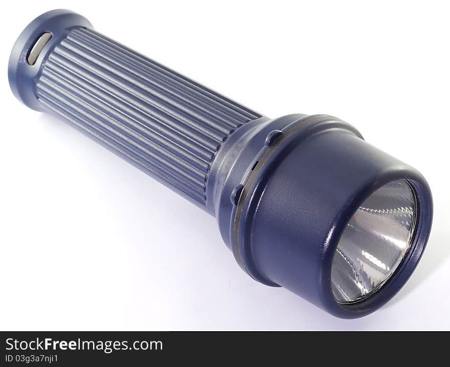 Close up Flashlight on white background