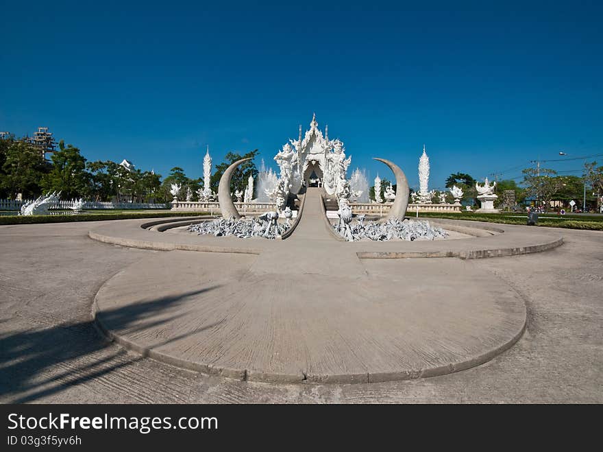 Very famous thai temple in nice composition