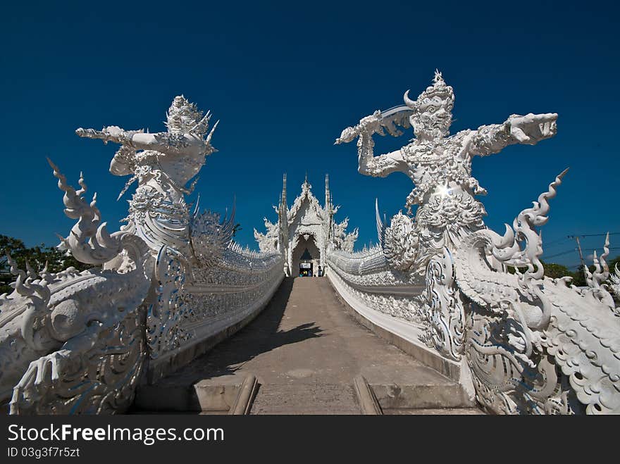 Very famous thai temple in nice composition