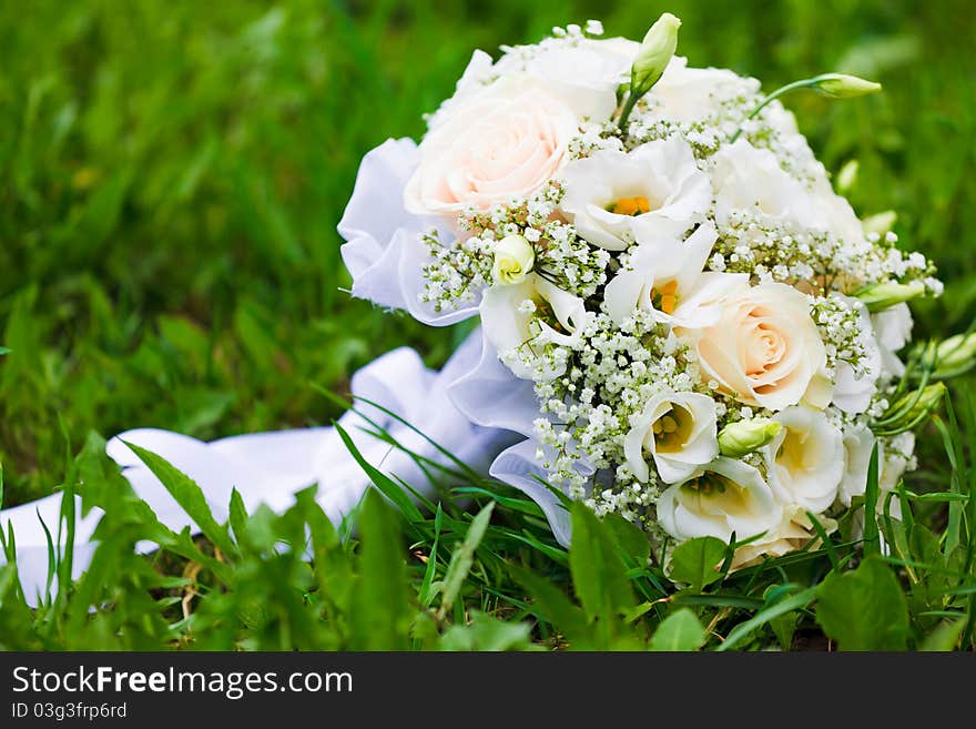 Close up of wedding bouquet