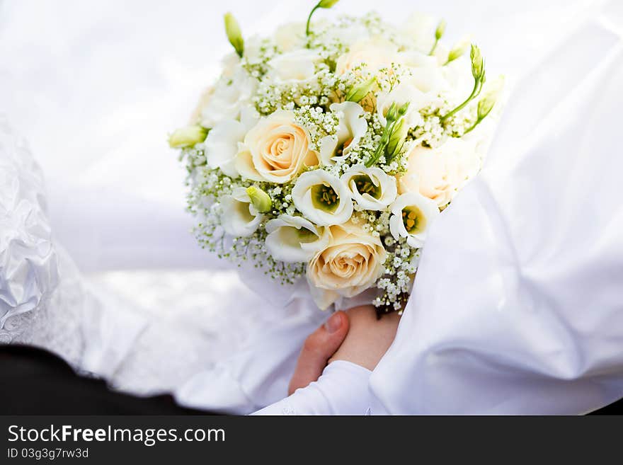 Close up of wedding bouquet