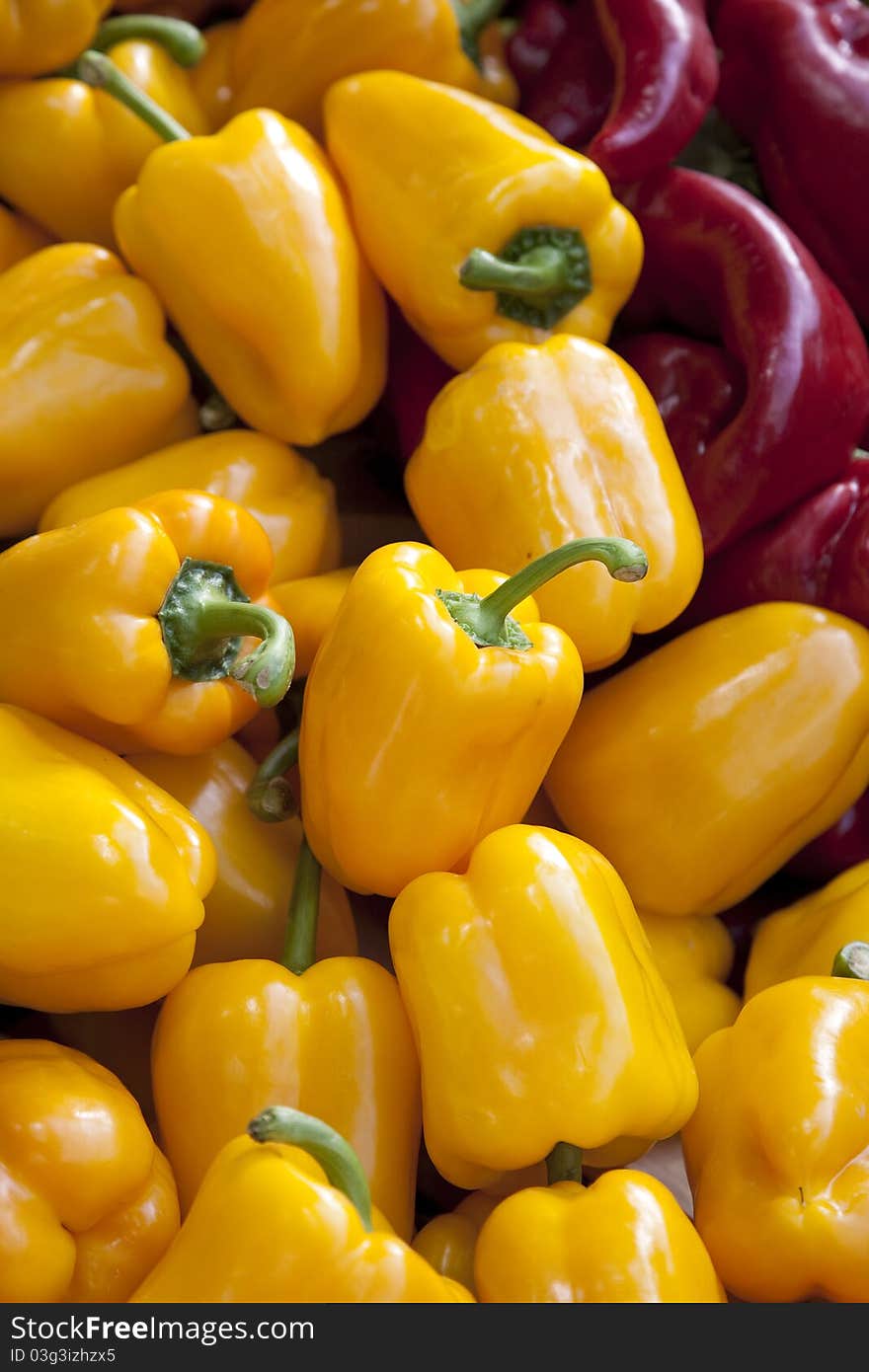 Red and Yellow Pepper Background