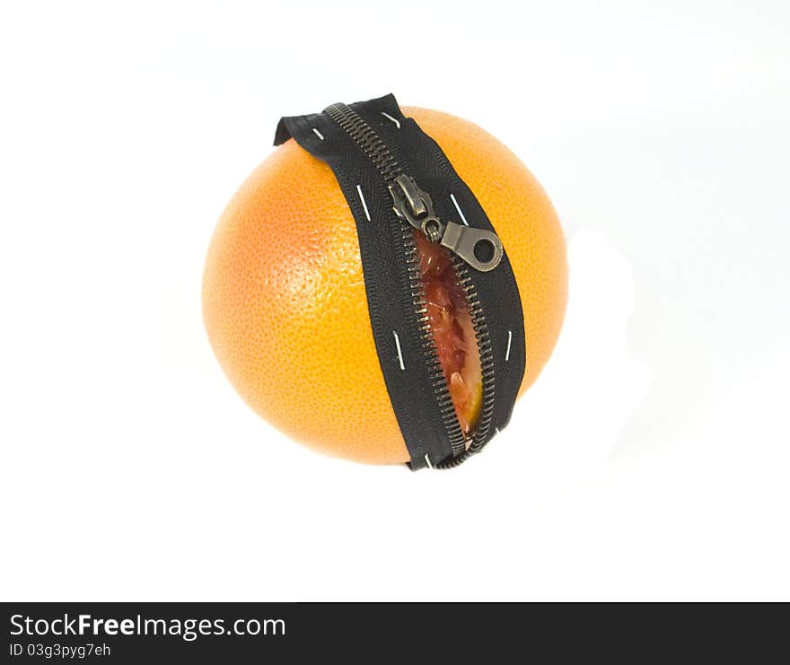 Grapefruit a white background