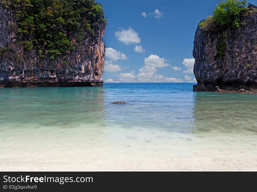 Lagoon with tropical beach