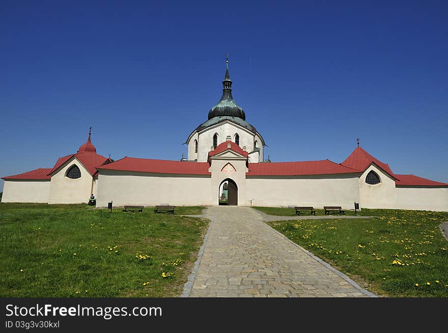 Church of St. John of Nepomuk on Zelena Hora in Czech Republic.