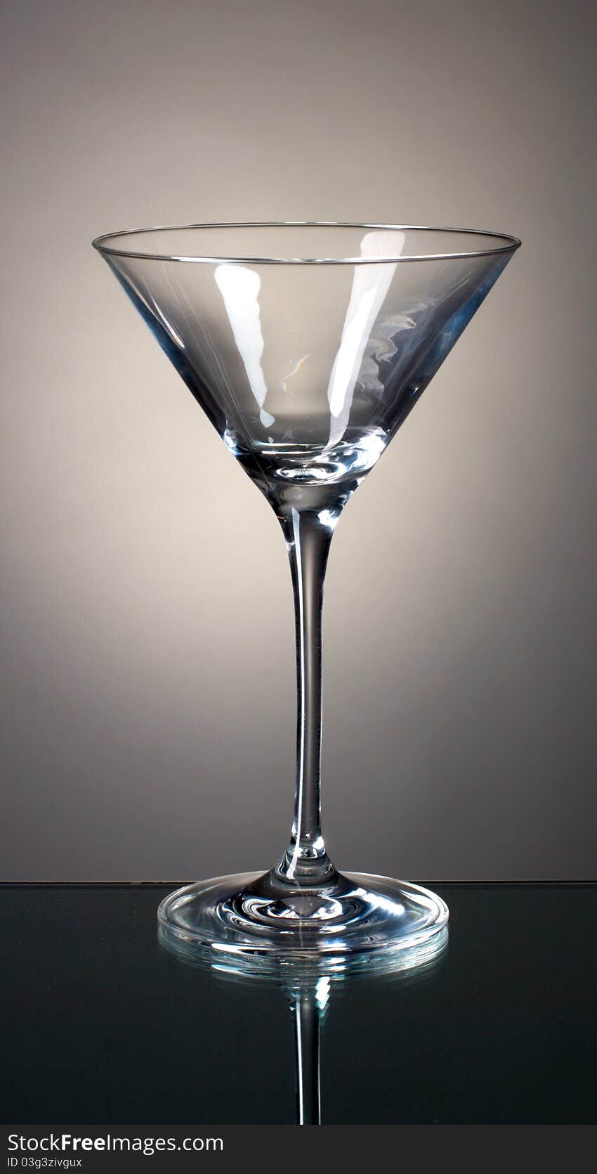 Empty martini glass