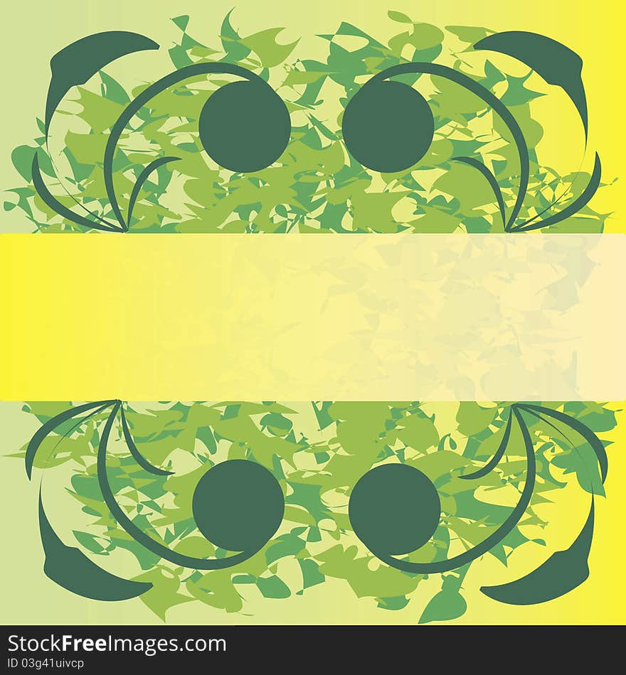 Abstract green background with frame