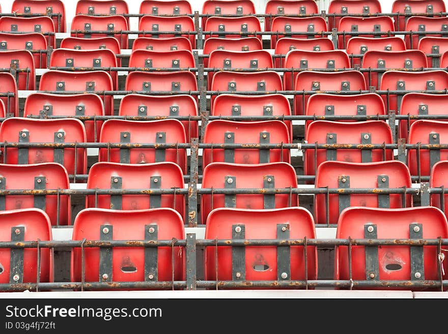 Folded stadium seats