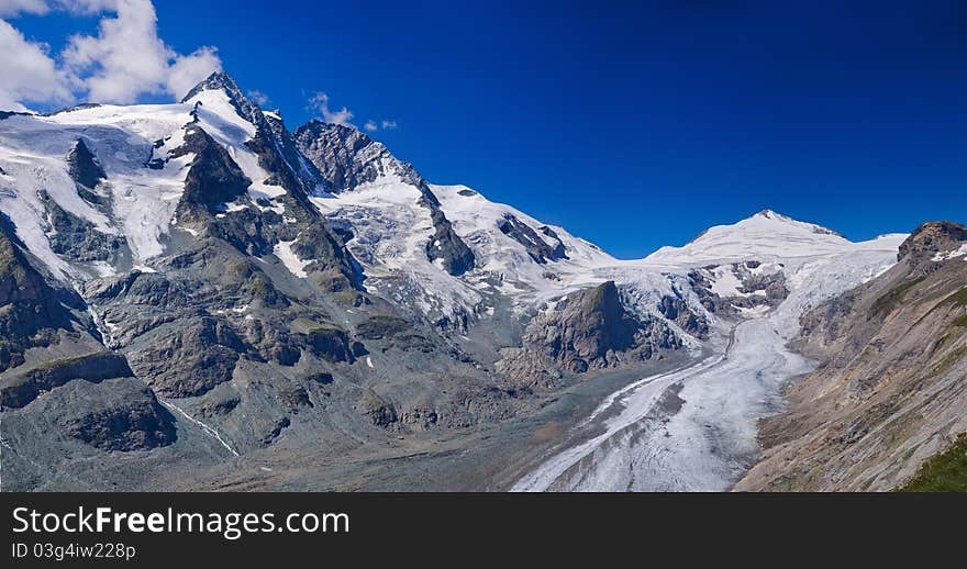 Glacier On Grossglockner. Austria. Panorama