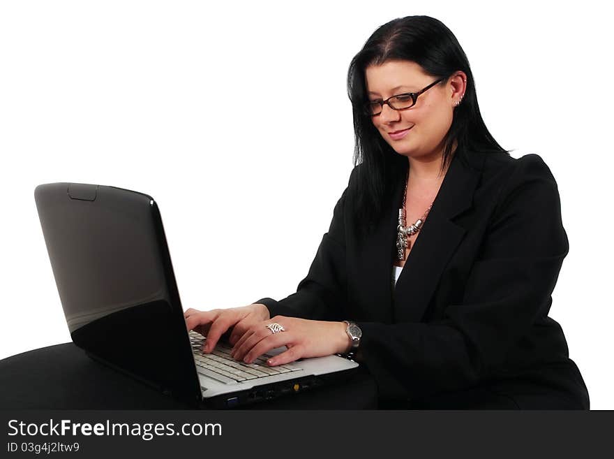 Lady Typing On A Laptop