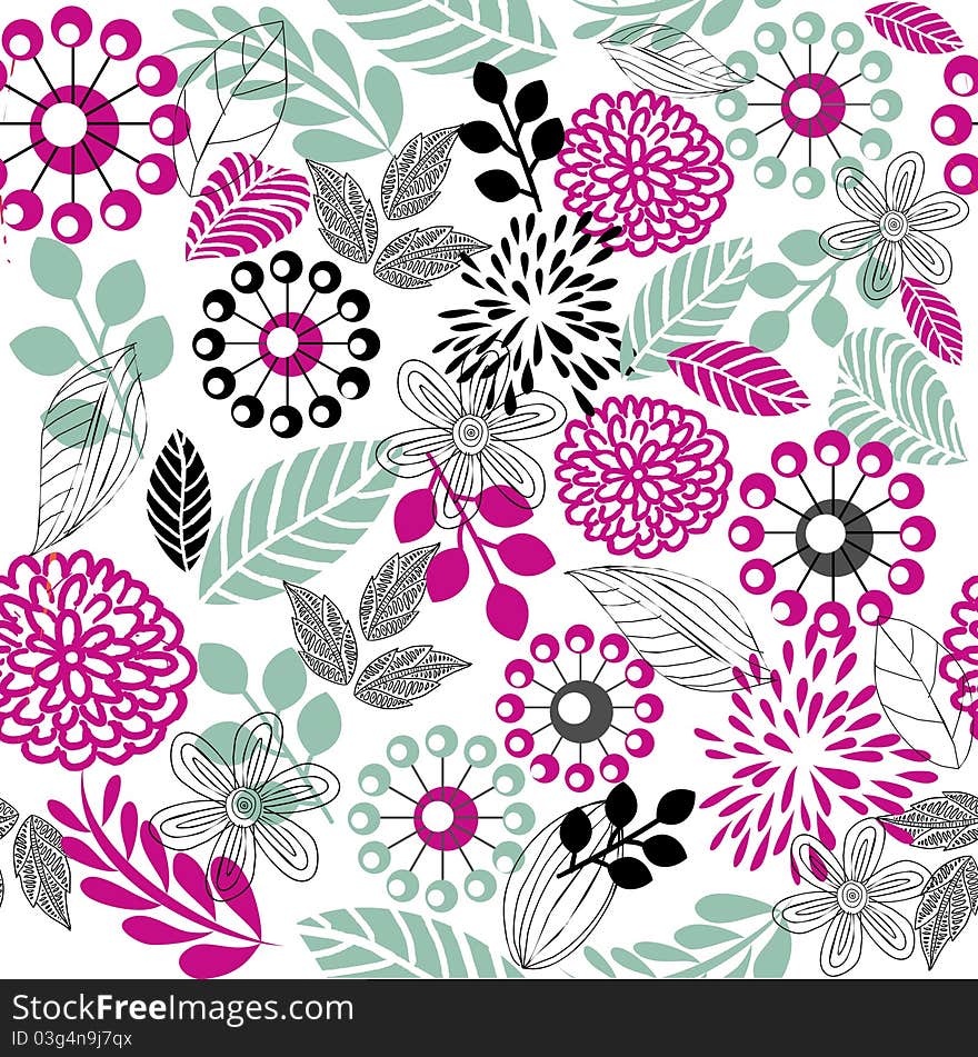 Elements of design seamless backgrounds, plants and flowers. Elements of design seamless backgrounds, plants and flowers