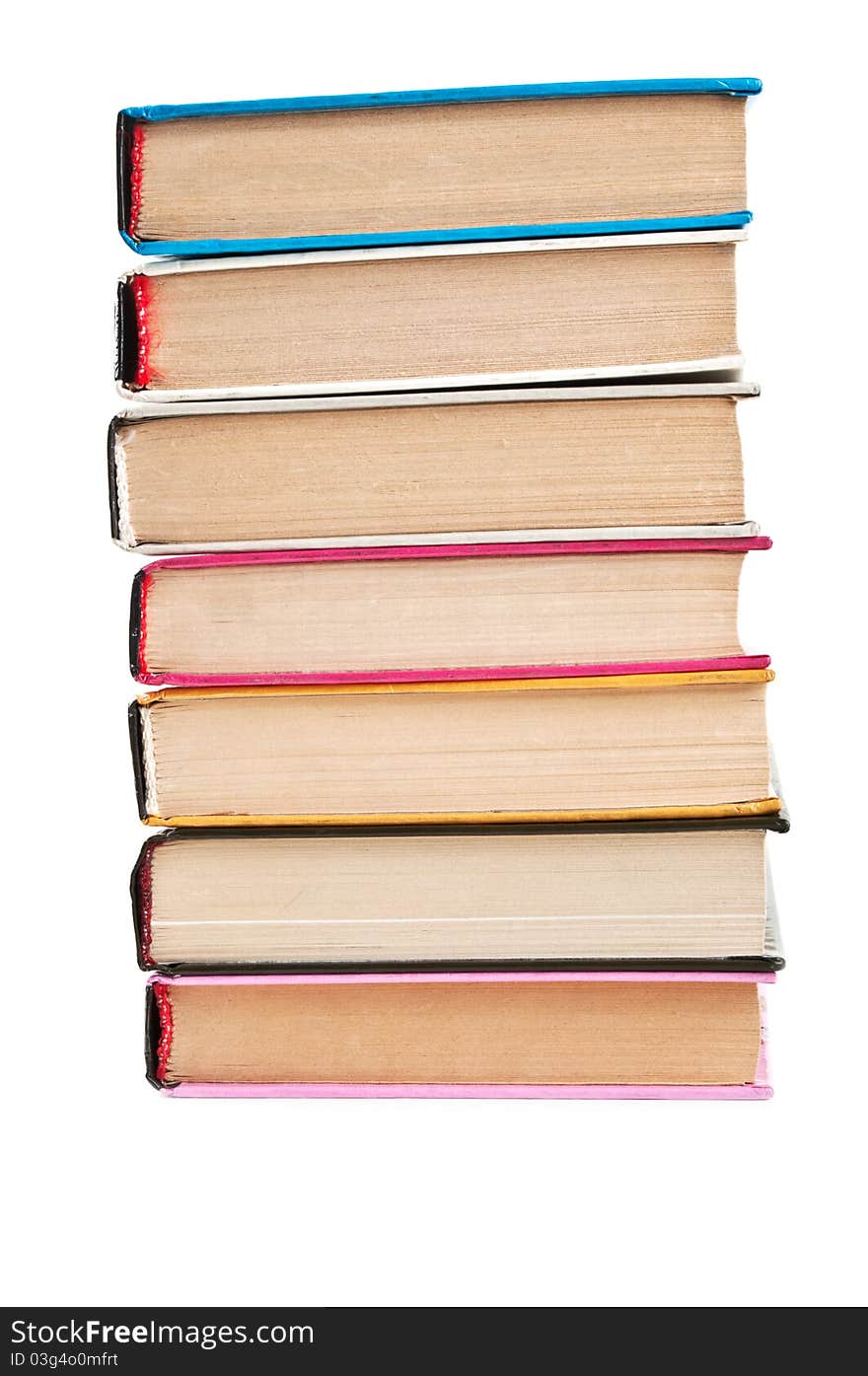 Pile of the books isolated on a white background