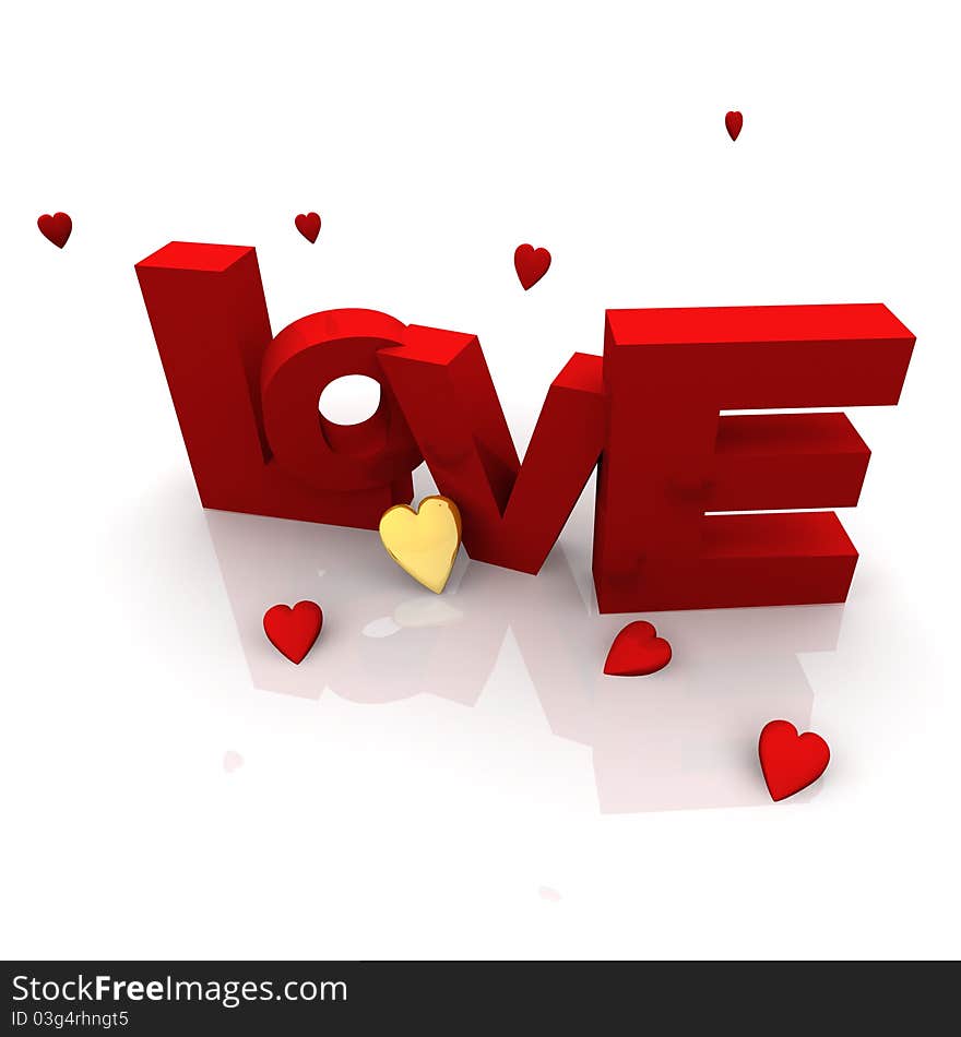 3d Love Text C