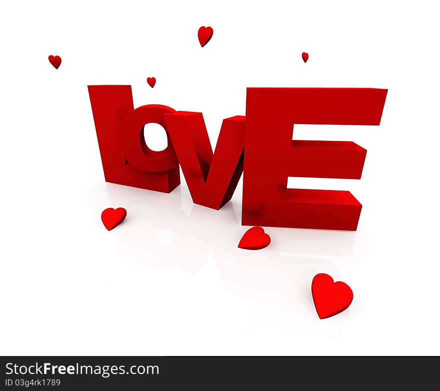 3d Love Text C