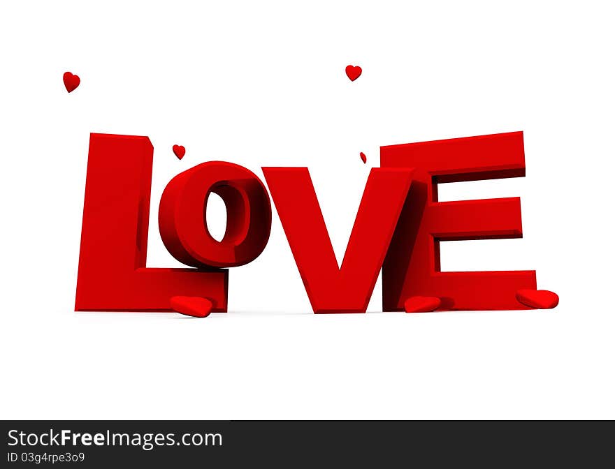 3d Love Text C