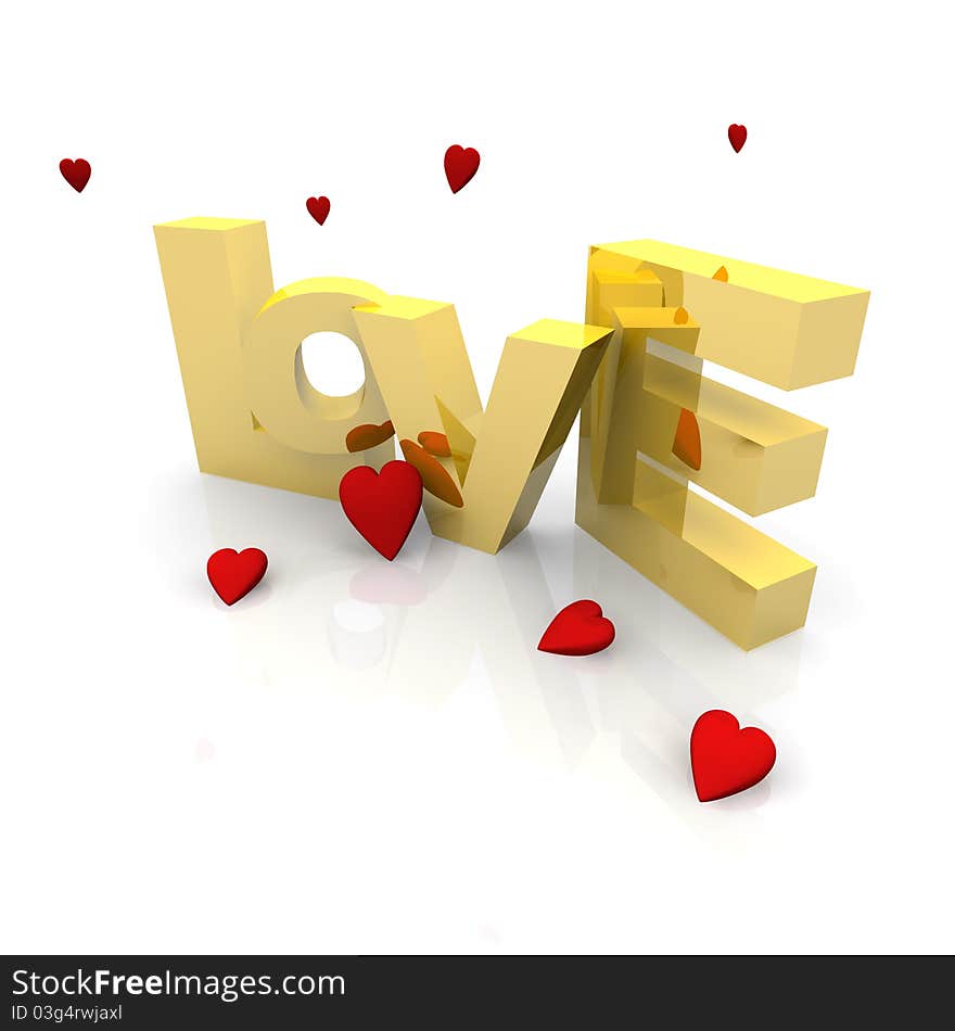 3d love text