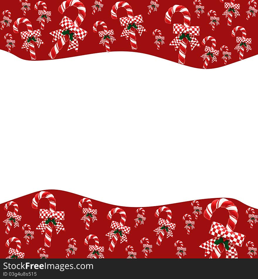 A candy cane border on a white background, candy cane border. A candy cane border on a white background, candy cane border