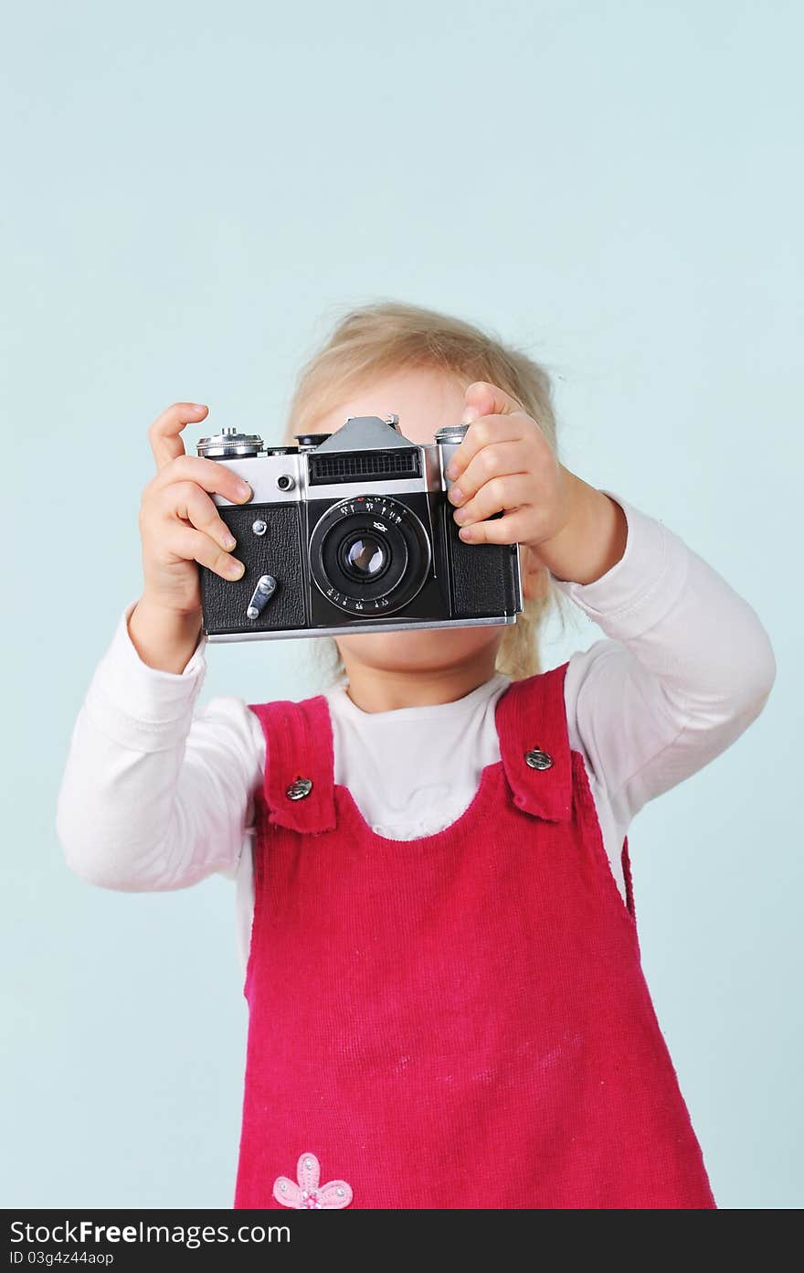 Girl  with old  camera