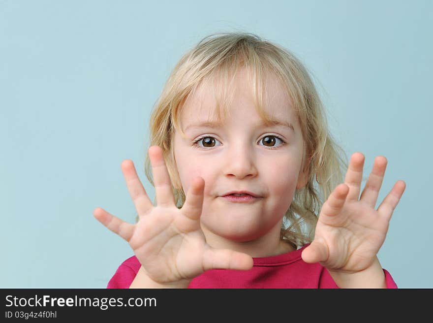 Portrait of lovely blond little girl