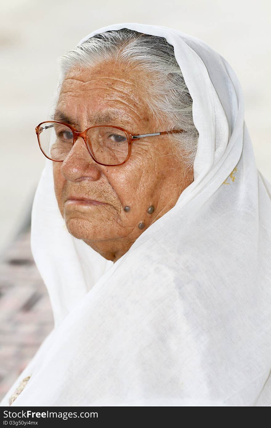 Portrait shot of indian old women.