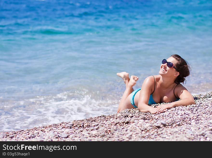 Young woman on a beach