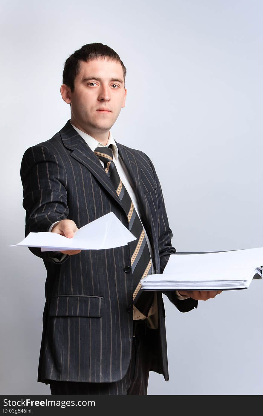 Businessman portrait in a jacket and tie