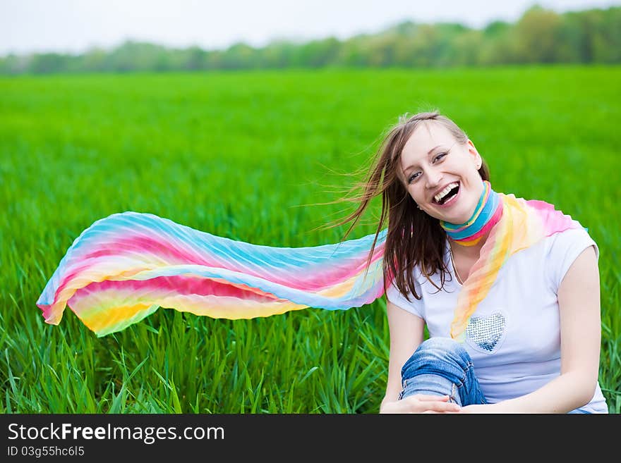 Happy Girl in a scarf