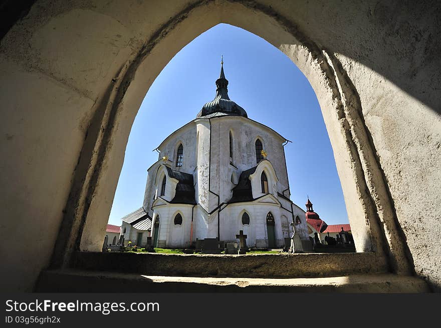 Church of St. John of Nepomuk on Zelena Hora in Czech Republic.