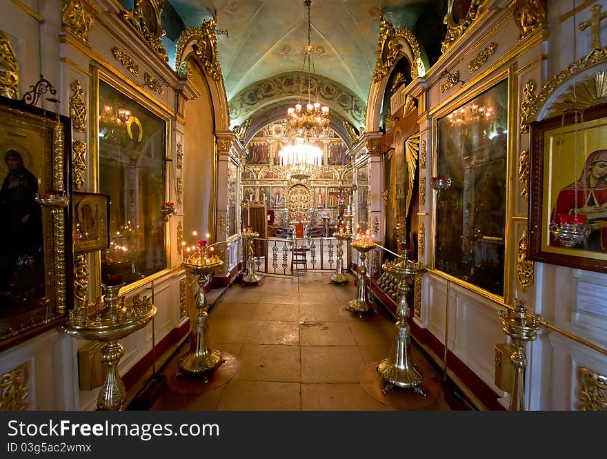 Old orthodox church interiors