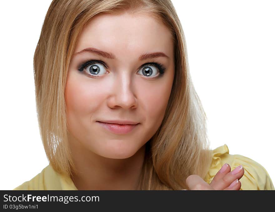 Portrait of a woman in studio isolated