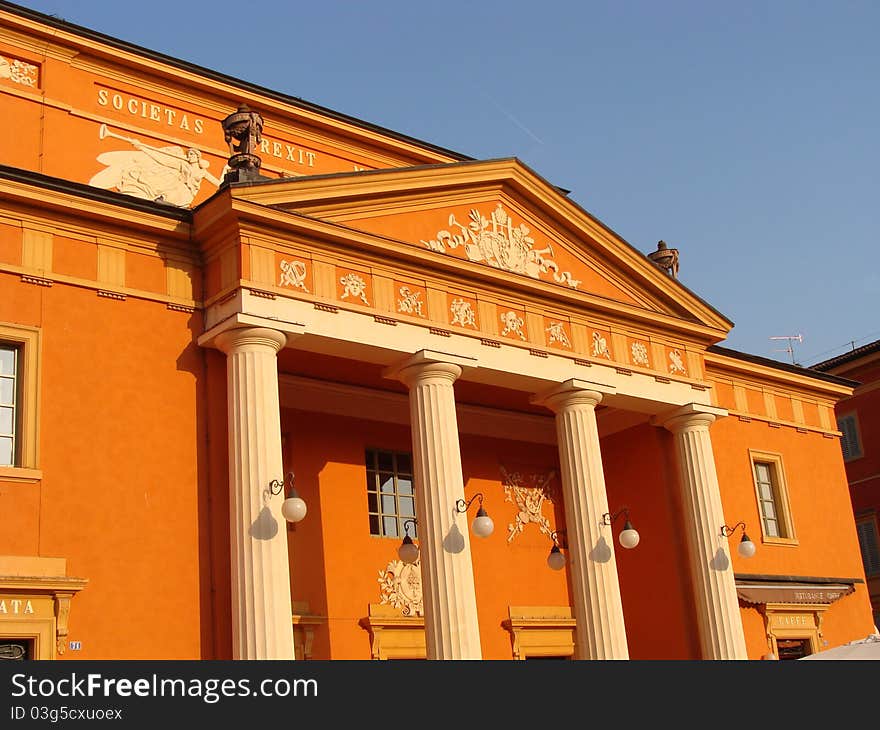 Entrance of Theatre in Carpi - Italy. Entrance of Theatre in Carpi - Italy