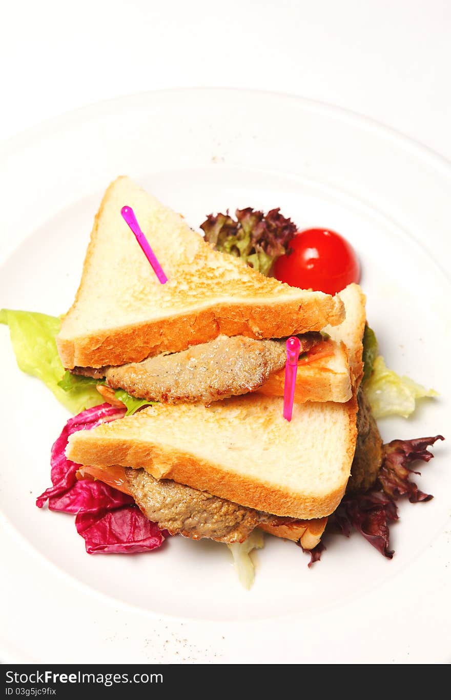 Sandwich on a Plate with tomato