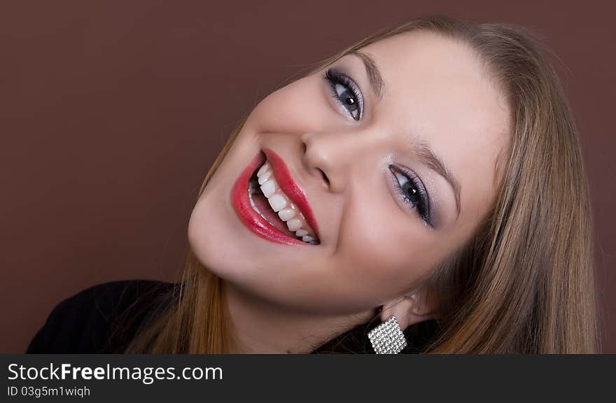 Laughing woman smile with great teeth. Laughing woman smile with great teeth