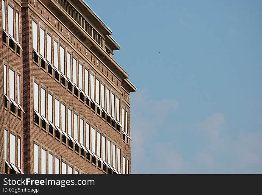 A modern building with windows