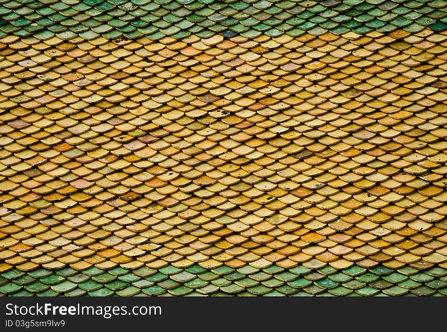 Colorful old church roof. Wat Phra Pathom Chedi, Thailand. Colorful old church roof. Wat Phra Pathom Chedi, Thailand.