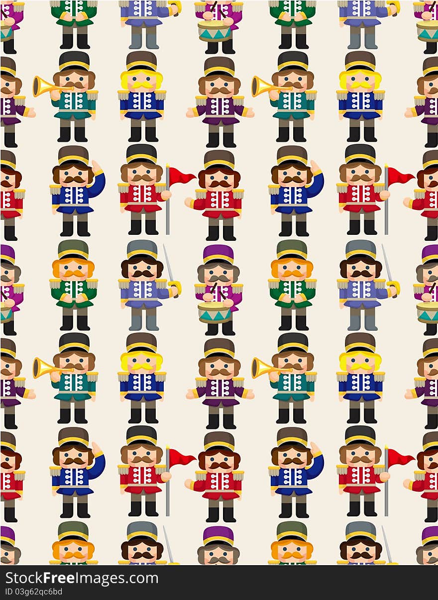 Cartoon Toy soldier seamless pattern