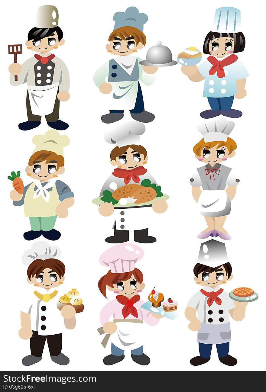 Cartoon chef icon, drawing