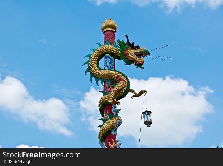 Dragon in the temple,phitsanulok Thailand