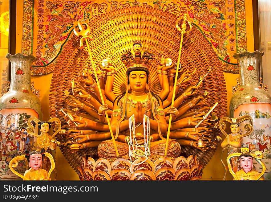 Buddha statue in Wat chainese,phitsanulok