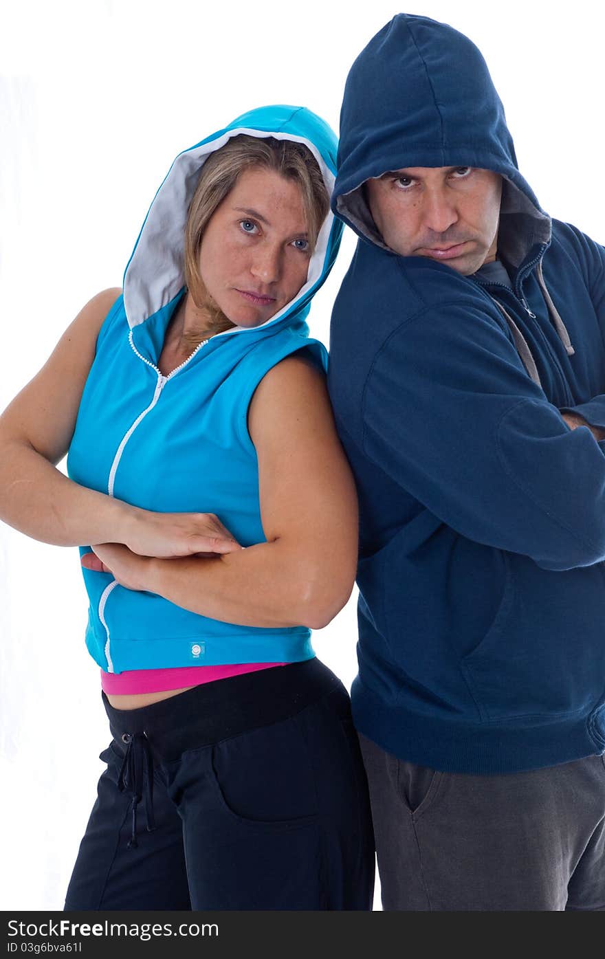 Men and woman in sports clothes