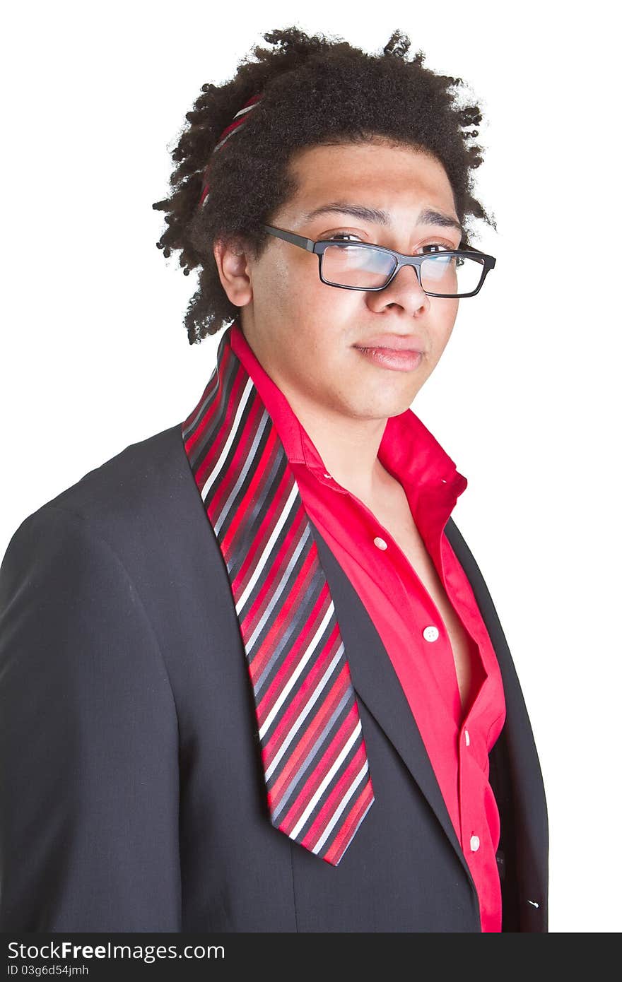 Young black man after a party night isolated over white background. Young black man after a party night isolated over white background.