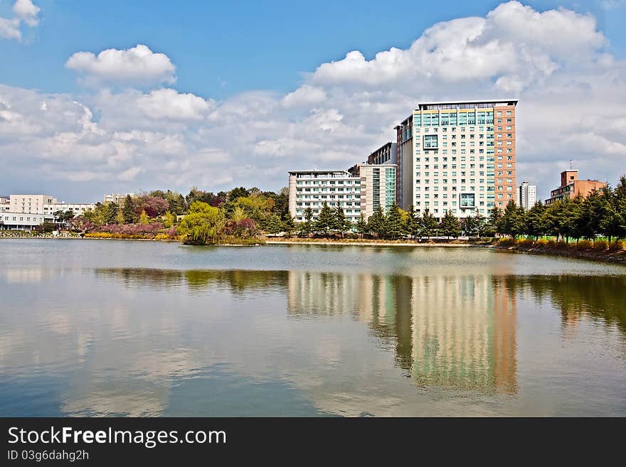 Modern apartment buildings