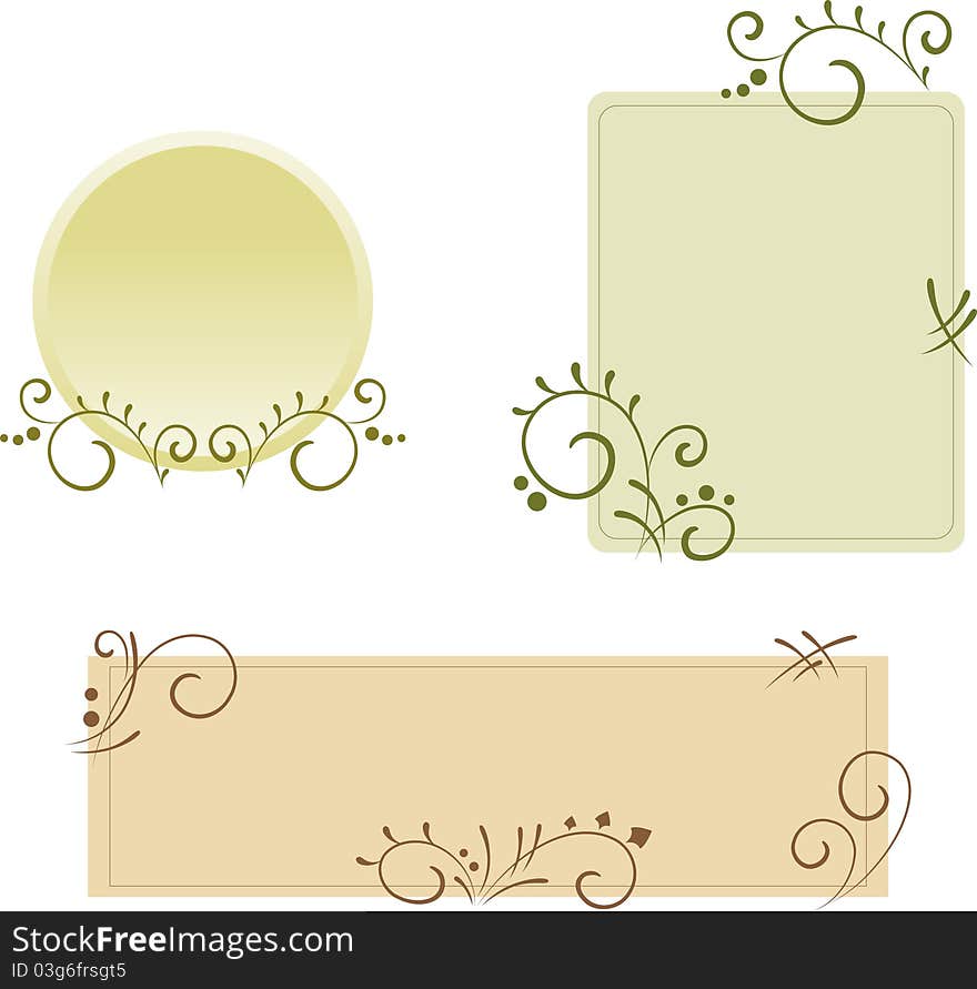 Ornamental bland banners in different forms