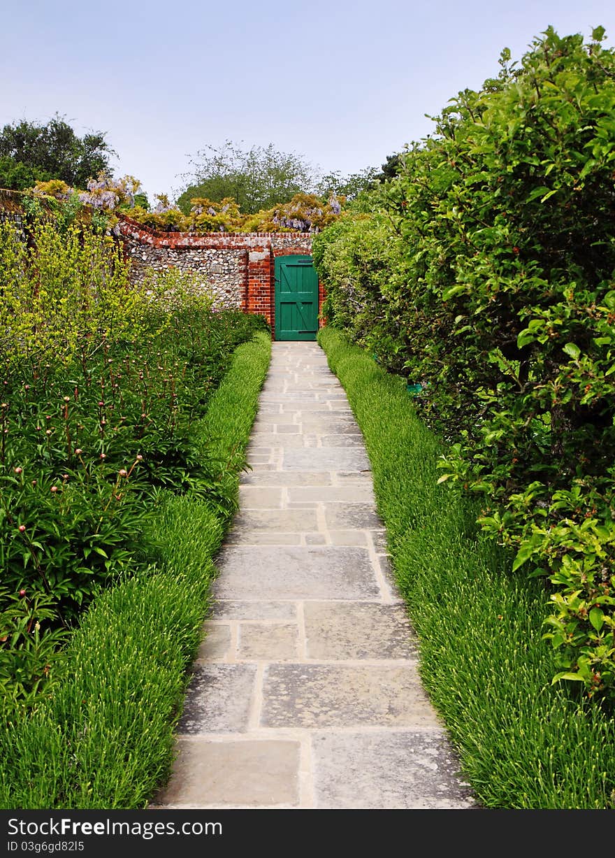 Path and doorway in an English Walled Garden