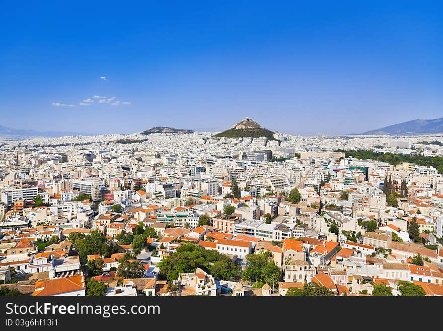 View of Athens from Acropolis, Greece - travel background